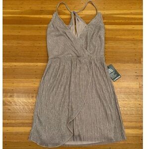 Express silver/pink sparkly mini dress